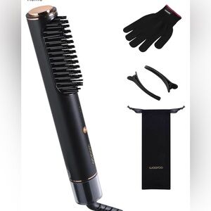 NEW Ceramic Ion Hair Straightener brush, glove, clips, carrying bag